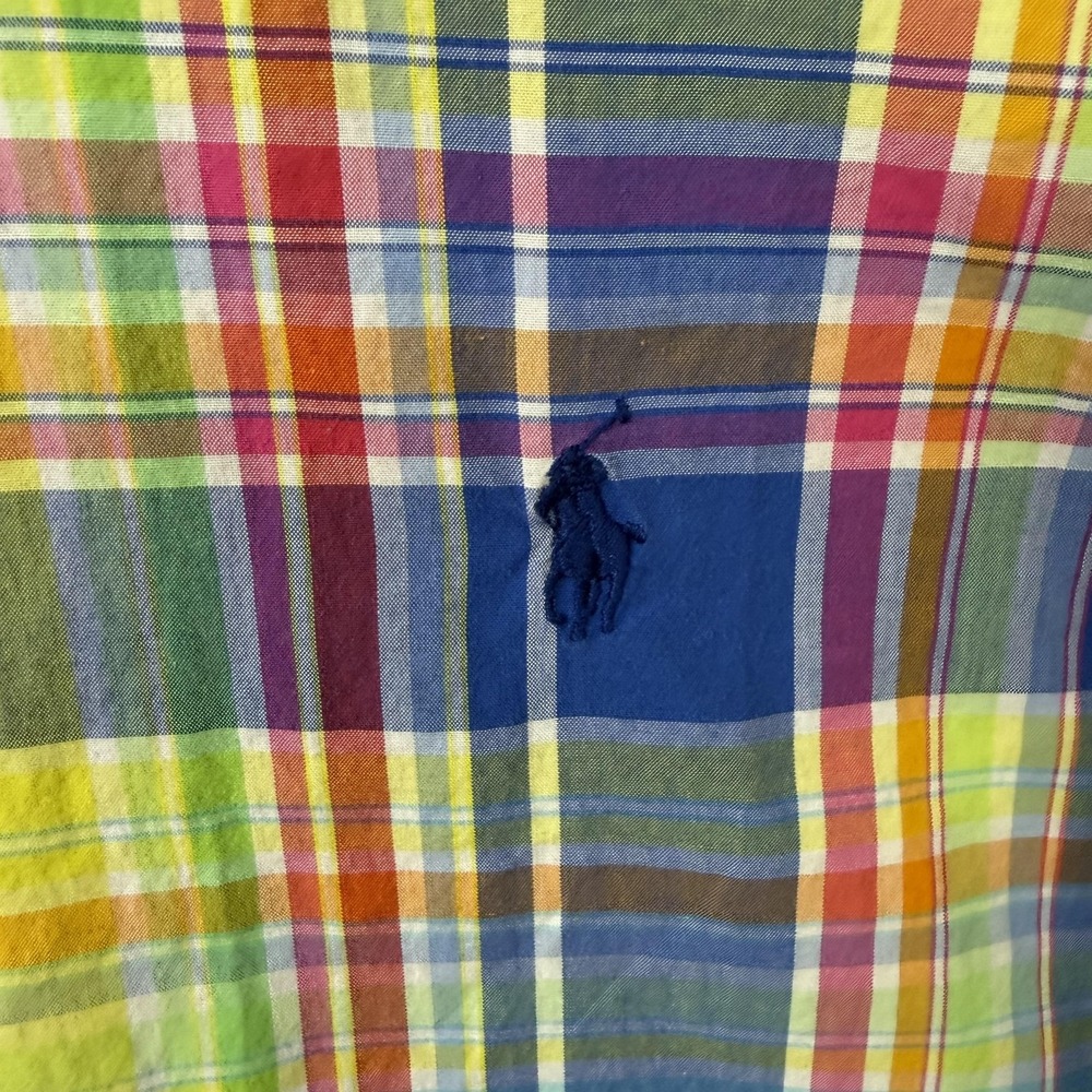Polo Ralph Lauren Shirt Mens Medium Multicolor Plaid Classic Fit Button Down - Picture 10 of 16